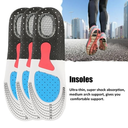 Orthopedic Foot Arch Support Sport Shoe Pad Running Gel Insoles Insert Cushion Insole Sneakers Pad Sweat-absorption and Flash Drying Foot Care Pads Fine Quality Sport (Best Cushioned Running Shoes For High Arches)