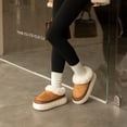 thumbnail image 4 of Zapatillas de felpa antideslizantes cálidas y acogedoras para mujer, tendencia de invierno 2024, con punta cerrada, de algodón, para el hogar, 4 of 6