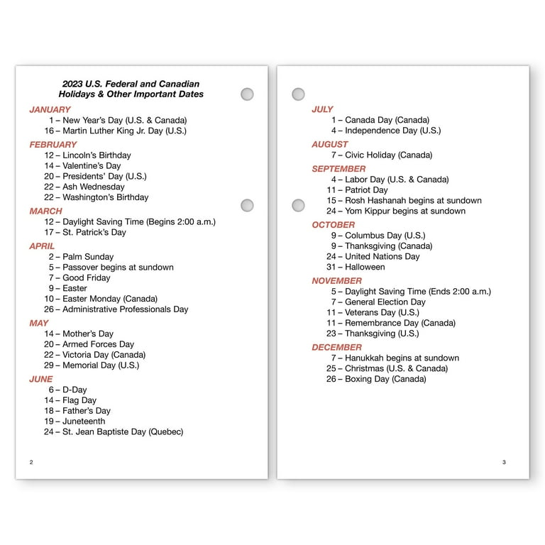 2023 AT-A-GLANCE Burkhart's Day Counter Daily Loose-Leaf Desk Calendar  Refill 7.5" x 4.5" Black/Red - Walmart.com