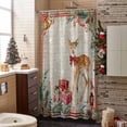 thumbnail image 3 of Shower Curtain 72"W x 78"L Christmas Deer Leaves Gift Boxes Fabric Shower Curtains Set with Hooks Water Repellent Bathroom Curtains Machine Washable Bathroom Accessories, 3 of 7