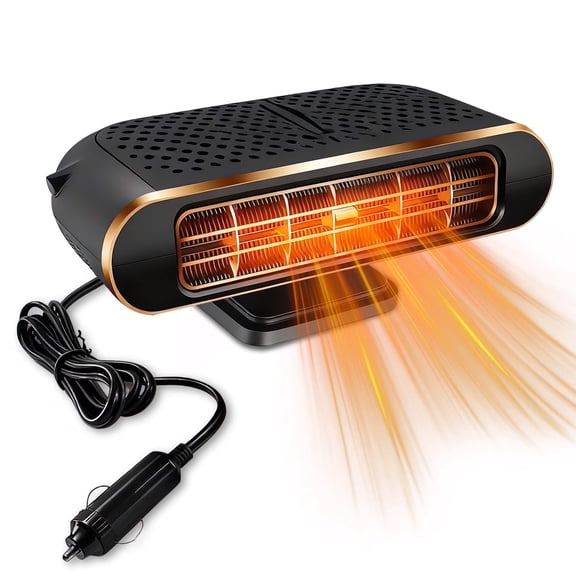 RMGVG Car Heater Defroster Fan 2-in-1 12V 120W Fast Heating Cooling 360 Degree Rotating Portable Windshield