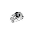thumbnail image 4 of RYLOS Rings for Women Sterling Silver Ring Classic 9X7MM Oval Gemstone & Diamonds October Onyx Jewelry Size 7, 4 of 8