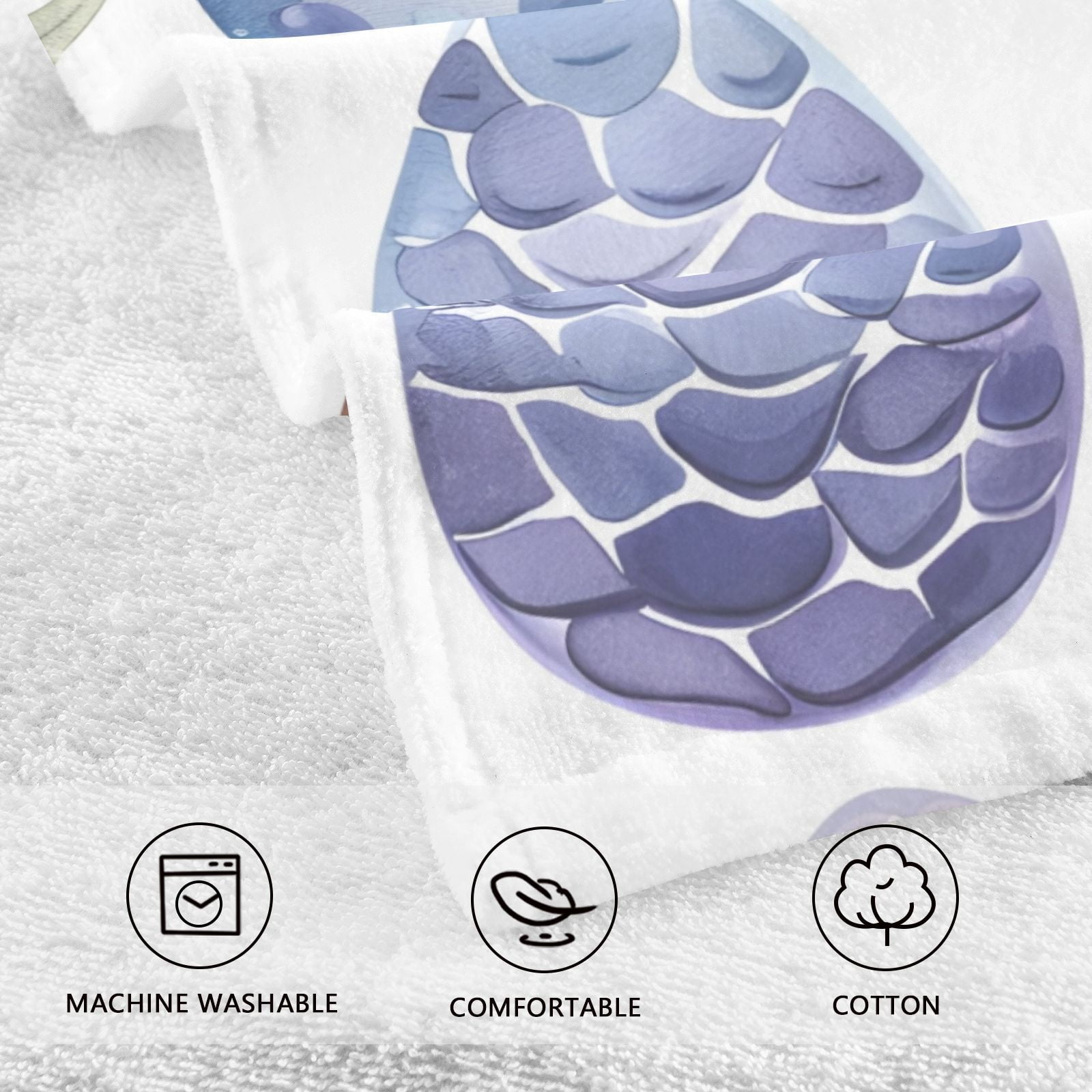 Dragon Eggs Hand Towels Cotton Bath Towels Large Face Towels Absorbent for Bathroom 2 Packs