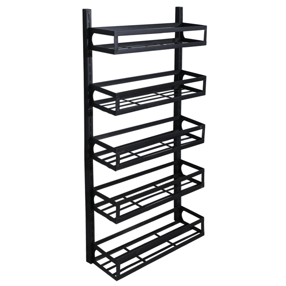 Wall Mount Spice Rack Organizer 5 Tier HeightAdjustable Hanging Spice