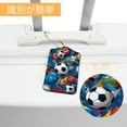 thumbnail image 3 of 2 Pack Luggage Tag for Suitcase, Football Soccer Baggage Tag with Stainless Steel Loop Privacy Cover for Women Girls Bag Travel, 3 of 7
