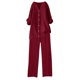 thumbnail image 4 of Conjuntos de 2 piezas para mujer: conjunto de blusa ancha y pantalones elásticos, camisa informal con cuello en V y pantalones para llevar en la calle o en la playa, poliéster, corte holgado, talla, 4 of 4