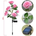 thumbnail image 6 of [Upgraded 6 Flowers] Solar Powered Decorative Rose Garden Stake Lights Waterproof Realistic Artificial Flowers for Outdoor Flower Bed Patio Yard Pathway Memorial Cemetery Grave Decorations 2pack Pink, 6 of 15