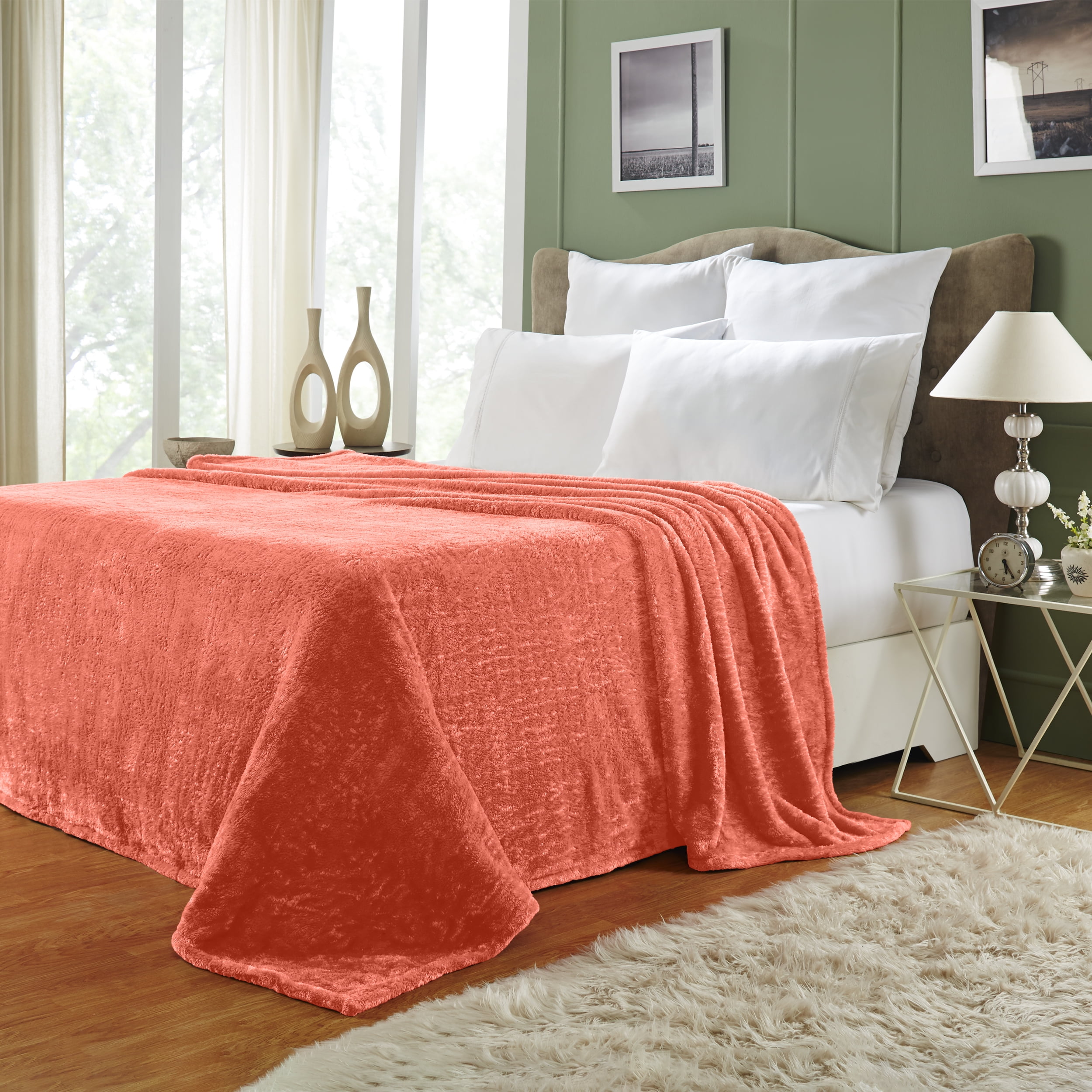 Impressions Monticello Solid Microfiber Fleece Blankets and Throws
