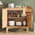 thumbnail image 3 of FANRAL 31.5" Wide Fluted Sideboard Buffet Cabinet with Sliding Door,Adjustable Shelves,Multi-Functional Storage Console for Kitchen Dining Room Living Room,Natural Oak Storage Cabinet, 3 of 6
