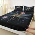 thumbnail image 3 of jejeloiu Watercolor Dragonfly Bed Sheets,Modern Aesthetic Art King Sheets For Girls Women 4 Pieces, 3 of 7