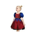 thumbnail image 5 of Girls Dress Red Blue Clown Check Heart Halloween Party Puff Sleeve Tulle 8 Years, 5 of 8