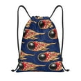 thumbnail image 1 of Bingfone Bowling Ball And Flame Drawstrings Backpacks Bags for Men Women Gym Drawstrings Bag-Medium, 1 of 6