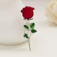 thumbnail image 2 of EOEMY Fashion Women'S Red Rose Flower Brooch Pin Breastpin Charm Lady Wedding Jewelry, 2 of 6