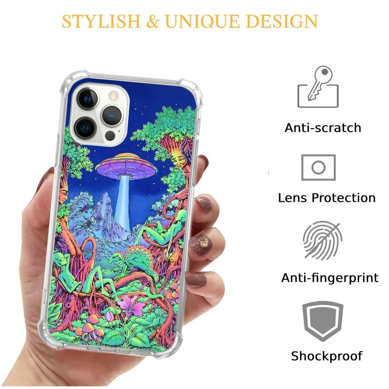 Custodia Cool Alien UFO Per IPhone 15 Pro Max, Design Psichedelico Con Pianeti Alieni, Morbida E Antiurto In TPU Per Ragazzi E Ragazze