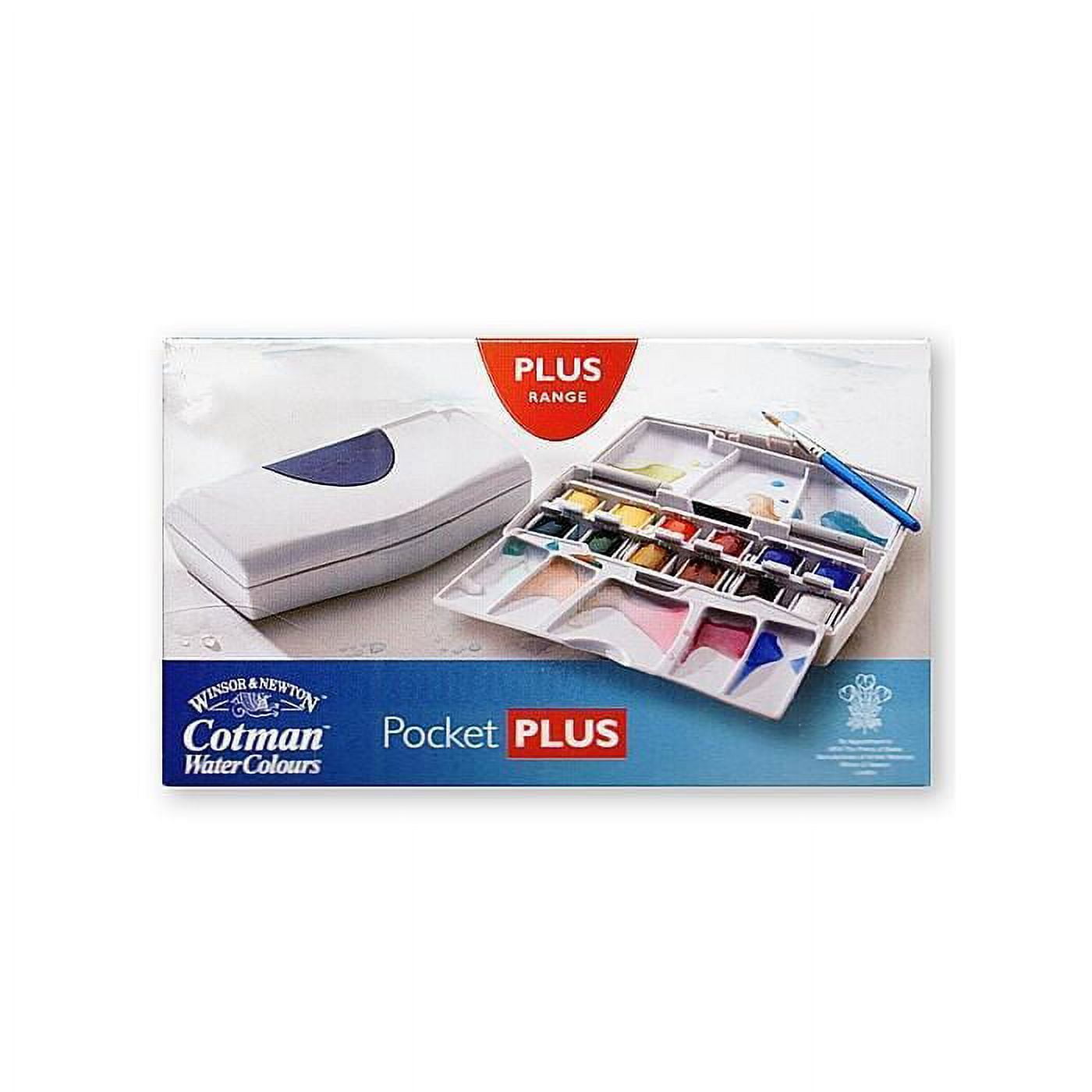 Winsor & Newton Cotman Watercolor Pocket Plus Set, 12 Half Pans & Brush