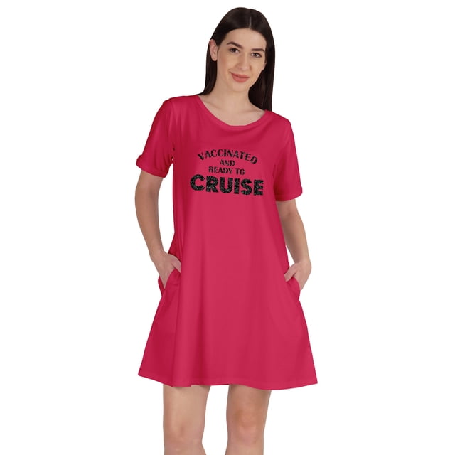 Inkmeso T-Shirt Décontracté Col Rond avec Poche, Vaciné et Prêt à Voyager
