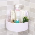 thumbnail image 1 of TFixol Bathroom Corner Strong Vacuum Sucker Corner Drain Shelf Storage Rack Plastic Free From No Trace Triangular Shelf Holder ZM, 1 of 6