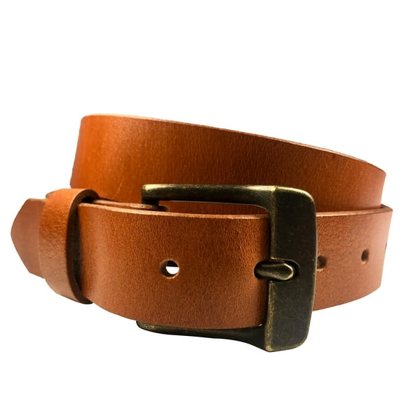 1.25"(32mm) Tan Full Grain Leather Belt Handmade in Canada by Zelikovitz Size: 26 for 24" Waist
