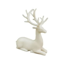 HCTSHG Christmas Reindeer Figurines, Resin Elk Sculpture Miniature Figurine Xmas Deer Statue Artificial Animal Crafts Home Decoration Ornament