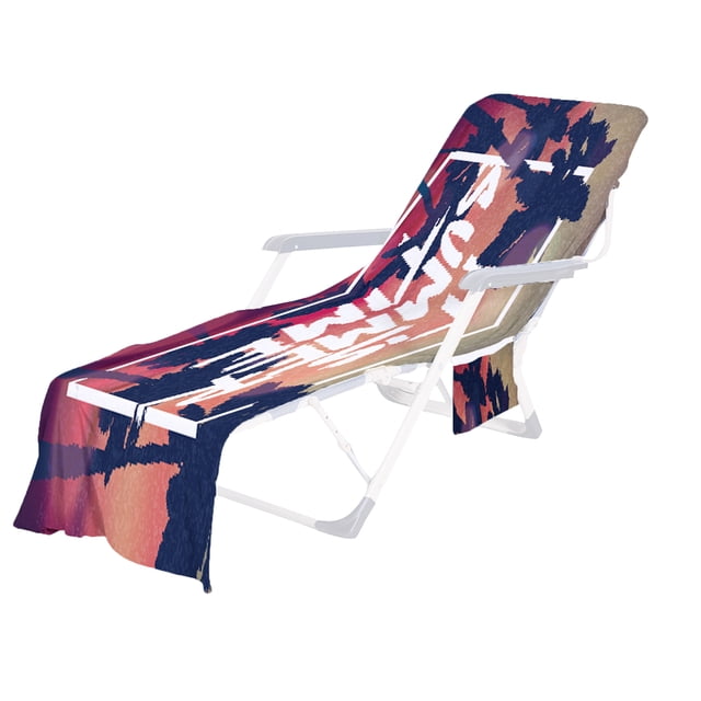 Housse de Chaise de Plage en Microfibre Serviette de Détente de Plage avec Sac Latéral