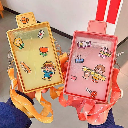 

Hexiuwan Water Bottle Square Large Capacity Plastic Portable Water Cup for Home