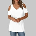 thumbnail image 1 of Soki Blouses à Épaules Dénudées pour Femmes en Liquidation Manches Courtes Col en V Tops à la Mode, 1 of 7