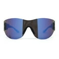 thumbnail image 2 of Mens Retro Color Mirror Shield Wrap Futuristic Sport Sunglasses Blue Mirror, 2 of 4