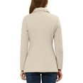 thumbnail image 3 of Unique Bargains Women's Peter Pan Collar Single Breasted Solid Overcoats Coat S Beige, 3 of 6
