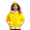 thumbnail image 2 of Sudadera con capucha y cremallera de manga larga para niñas y niños, informal, con bolsillo y color liso, de poliéster, 2 of 7