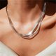 thumbnail image 3 of Collar De Cadena Plana De Acero Inoxidable De 3 Mm De Ancho De Serpiente De Espiga Para Hombres Mujeres Chokers Clavícula Joyería Regalo, 3 of 4