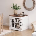 thumbnail image 4 of EDTara Storage Buffet Cabinet, Sideboard With Glass Doors, Built-In Outlet, and Walnut Top for Kitchen or Living Room, 4 of 6