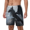 thumbnail image 1 of Balery Valley Gray Dragon Bañador para hombre, shorts de playa de secado rápido con entrepierna y forro de compresión-3X-Large, 1 of 6