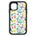 thumbnail image 1 of DistinctInk Custom SKIN / DECAL compatible with OtterBox Defender for iPhone 11 Pro MAX (6.5" Screen) - Summer Graphics - Flamingo Pineapple Sun Glasses, 1 of 5