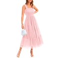 thumbnail image 1 of Vestido BTFBM para mujer de verano 2025, sin mangas, cuello cuadrado, midi, 1 of 6