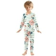 thumbnail image 3 of Gorgeous Floral Patterns Cotton Pajama Set Long Sleeve Top and Pants Sleepwear Unisex 3T, 3 of 7