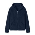 thumbnail image 6 of NominalSnug Fuzzy Fleece Jackets for Women Full Zip up Long Sleeve Coat Stand Collar Outwear Thicken Winter Warm Colthes, 6 of 8