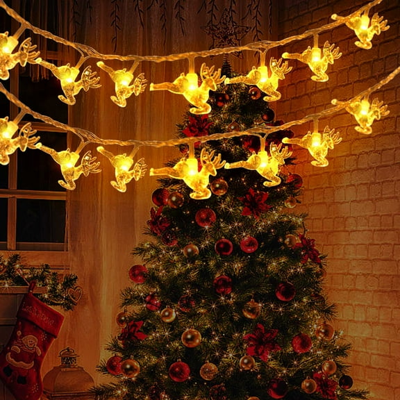 ufehgfjh LED Reindeer Christmas Tree Lights USB Powered Festive Indoor Decorations Holiday Window Display with Colorful Illumination for Home