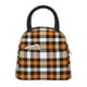 thumbnail image 1 of Balery Orange Plaid Bolsa de Almuerzo para Mujeres, Caja de Almuerzo, Bolsa de Almuerzo Pequeña Impermeable, Tote de Almuerzo Reutilizable con Gran Capacidad, 1 of 6