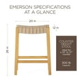 thumbnail image 5 of Open Box Maven Lane Weathered Natural Wood Finish w/Avanti Bone Vegan Leather, 5 of 6