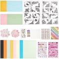 thumbnail image 1 of DIY Envelope Card Craft Kits Lace Clear Stamps Butterfly Flowers Number Stickers Envelope Cards Making DIY Scrapbooking Tools Kits Set, 1 of 6