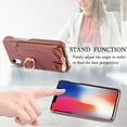 thumbnail image 5 of Compatible for iPhone XR Zipper Wallet Case with Card Holder, Rotation Ring Kickstand Case, PU Leather Card Slots RFID Blocking Protection Phone Case Shockproof Cover, Purple, 5 of 10