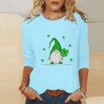 thumbnail image 1 of Meichang T-Shirts pour Femmes Jour de la Saint-Patrick Manches 3/4 Hauts Trèfle Chanceux T-Shirts Imprimé Vert Col Rond Décontracté Vacances T-Shirts Jour de la Saint-Patrick, 1 of 4