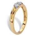 thumbnail image 2 of PalmBeach Jewelry Diamond Accent Diagonal Grooved Wedding Ring in 18k Gold-plated Sterling Silver, 2 of 5