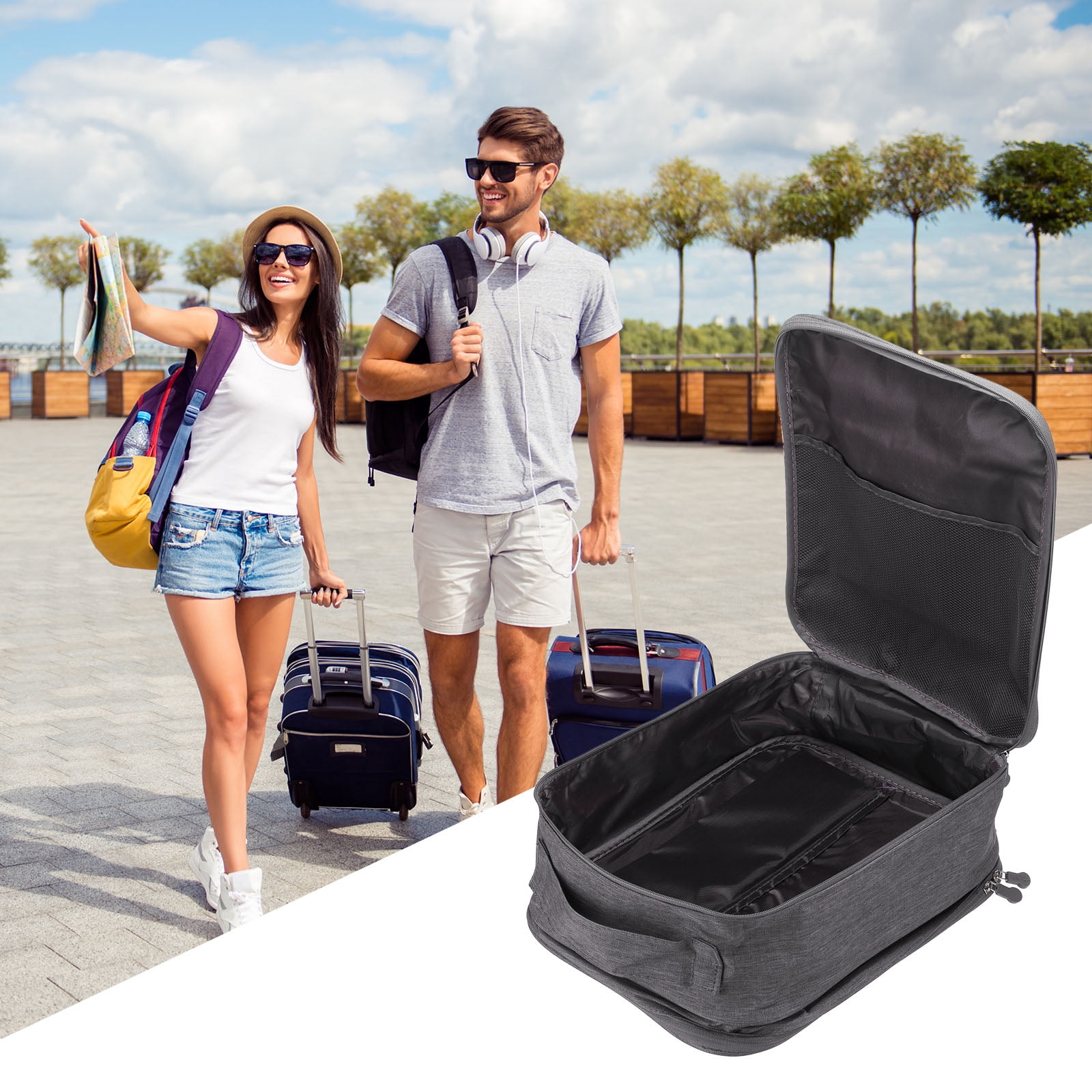 Uxcell Shoe Bags for Travel, Holds 3 Pairs of Shoes, Travel Accessories for Packing, Gray 2 Pack