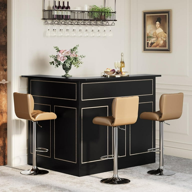 BAR COUNTER TABLE SMBT×NTF Tribesigns Bar Cabinet, L-Shaped Home Bar Table with