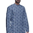 thumbnail image 3 of Atasi Kurta Long d'Été Imprimé de Designer avec Ensemble de Pyjama Blanc pour Hommes, 3 of 3
