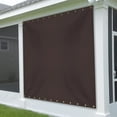 thumbnail image 4 of Covers & all Outdoor Vinyl Curtain, 12 Oz Waterproof UV & Weather Resistant Blackout Drapes for Patio Cabana Pergola Gazebo Porch, Rustproof Grommets Top & Bottom every 6” Inches (10'H x 8'W, Coffee), 4 of 7