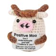 thumbnail image 1 of Positive Crochet Mini Cow Doll Handmade Knitting Stress Relief Otter Ornament Fun Emotional Support, 1 of 5