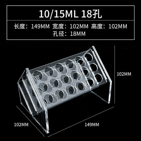 LOLIPPYY Elegant Transparent Test Tube Rack with Slanted Holder for Lab Chemistry Tube Storage