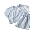 thumbnail image 3 of UAYOTSE Girls Summer Outfits 2 Piece Sets Short Sleeve Shirts and Shorts Set Kids Clothes,Sizes 3-4 Years, 3 of 9